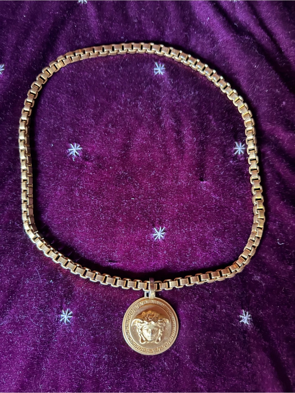 Authentic Versace Medusa Medallion Chain Necklace